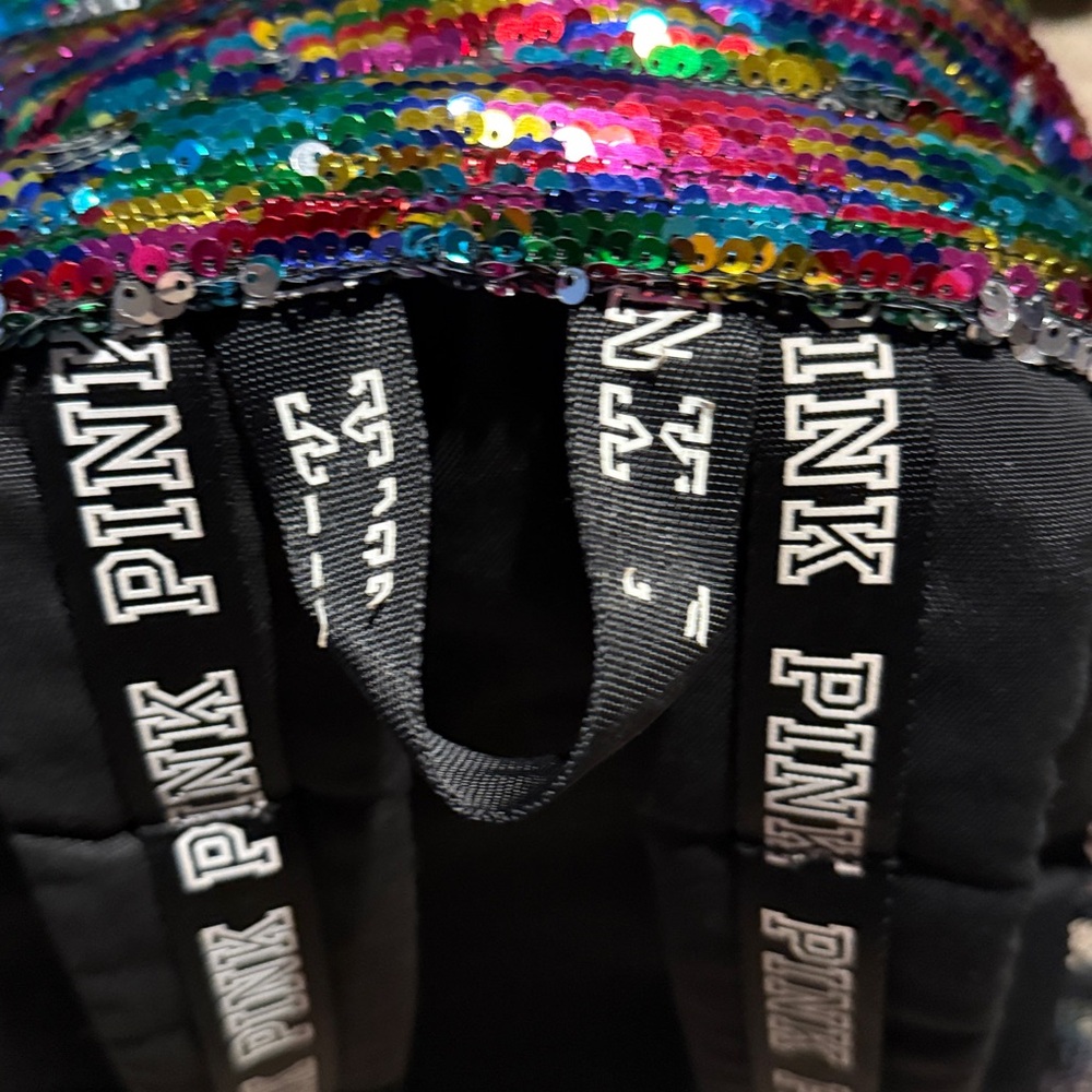 PINK Victoria’s Secret multicolored flip sequins backpack with 3 large openings - Picture 5 of 10